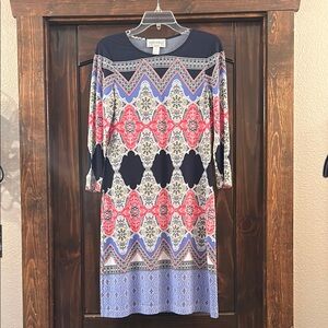 Donna Morgan Pink Sheath Dress with Dolman Sleeves